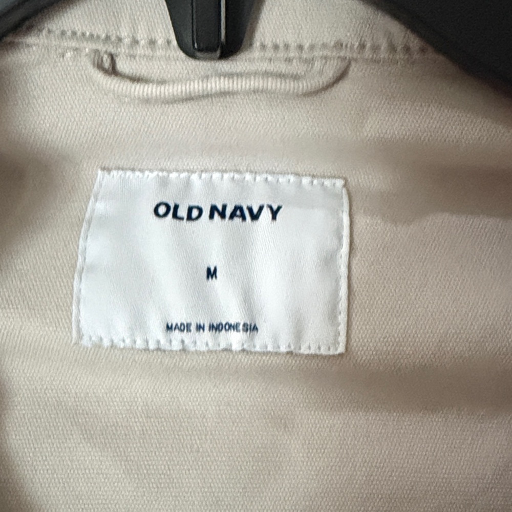 NWT Old Navy Light Taupe Asymmetrical Zip Moto Jacket medium - Picture 2 of 5